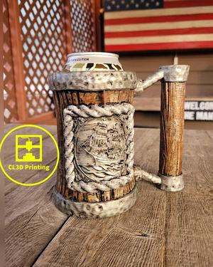 The Seafarer with Wood Handle Can Koozie