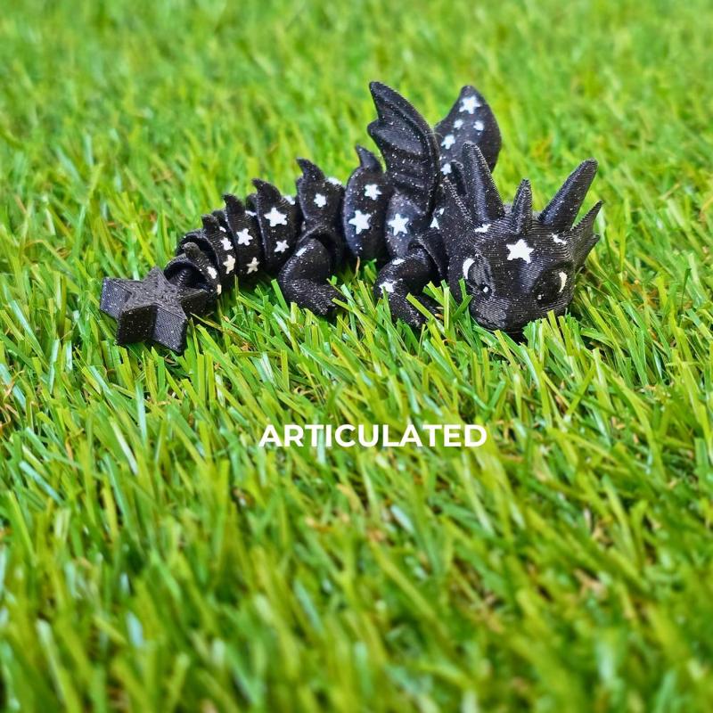Galactic Starlight Dragon / Little Articulated Fidget Toy / Keychain