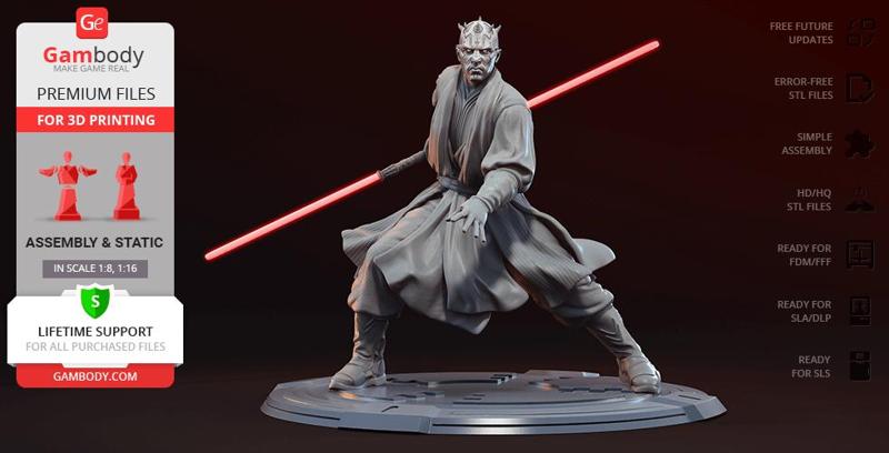 Darth Maul STL Files for 3D Printing | Assembly Model