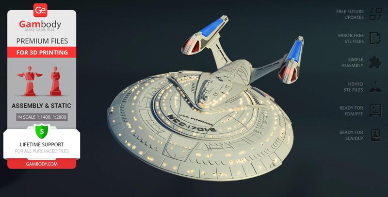 USS Enterprise NCC-1701-E STL files for 3D Printing | Assembly Model