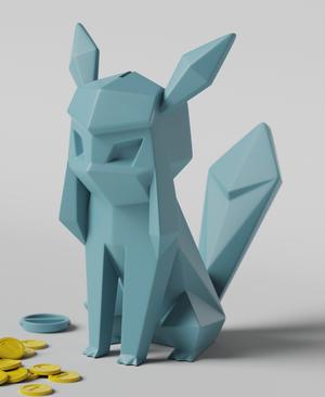 Low-poly Glaceon – Piggy Bank