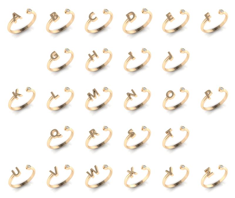 Collection 22 Alphabet ring