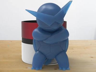 Squirtle Pen Holder Carrying a Pokeball