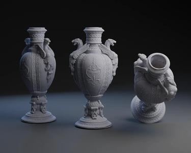 Vase with Winged Griffins by Prosper Jouneau