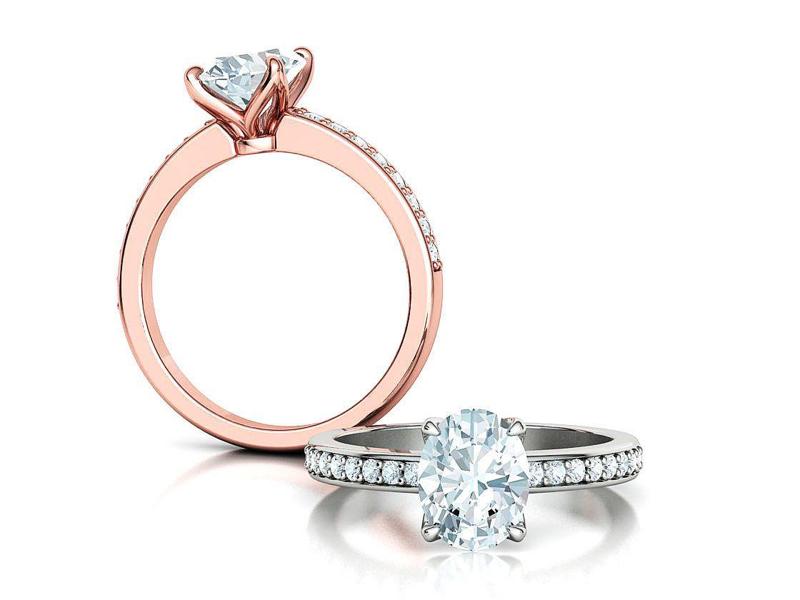 9×7 Oval Stone Engagement Solitaire Ring 4claw setting 3Dmodel