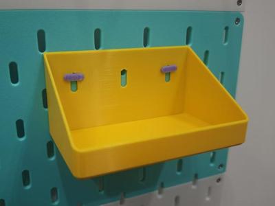 IKEA SKADIS pegboard storage box, designed for 3D printed 5-8mm thick pegboards