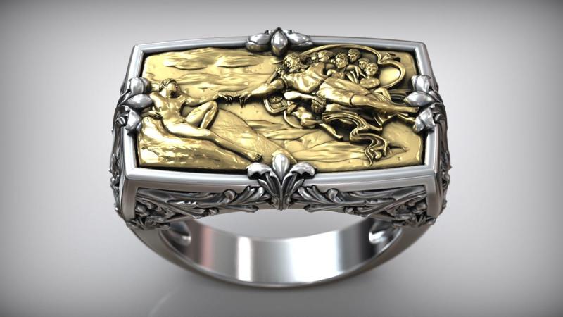 Book of Genesis Creation Of Adam Fresco Sistine Chapel Ring