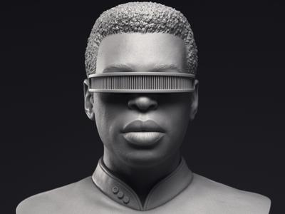 LeVar Burton as Geordi La Forge Bust Printable 3D Model
