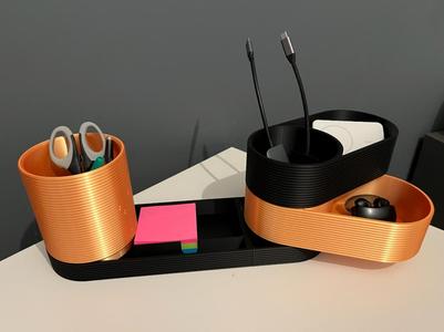 Large Capacity Desk Organizer + Rotating Bins