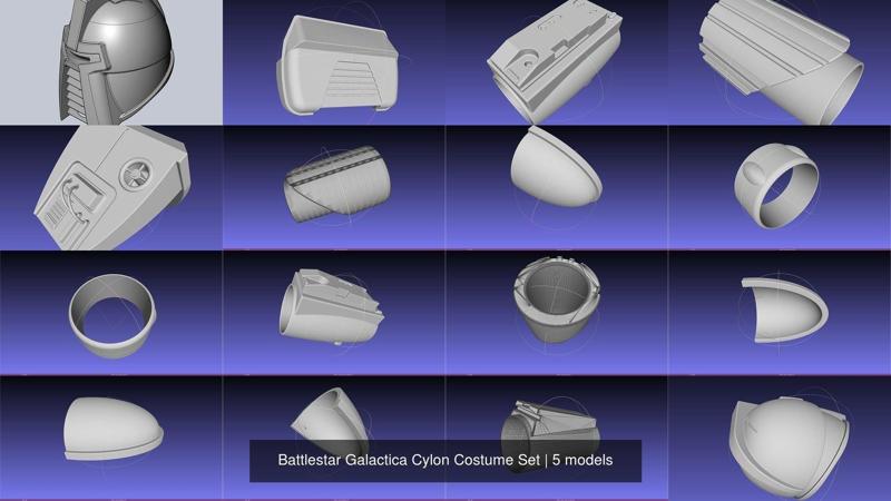 Battlestar Galactica Cylon Costume Set 3D Model Collection