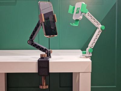 Mechanical Phone Holder Desk Mounted Stand Arm