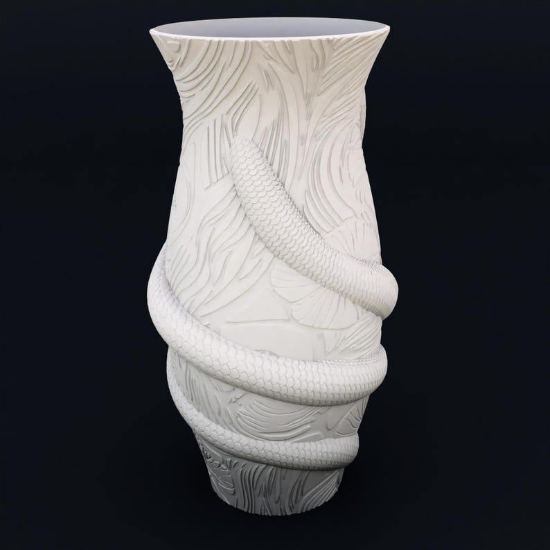 Snake Vase STL 3D Printer file, no supports, Multicolor Printing Available