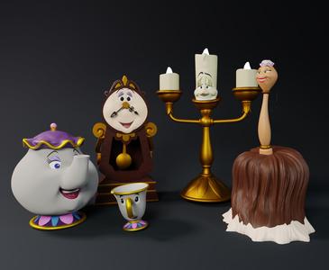PACK OF BEAUTY AND THE BEAST SERVANTS
