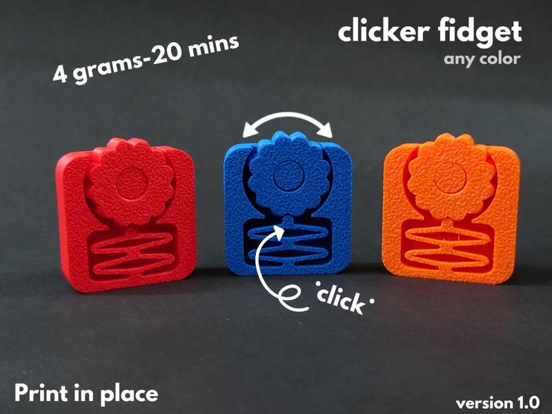Spin-Click Fidget – Print-in-Place