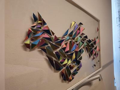 Geometric cat wall art