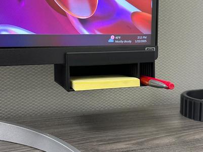 Under Monitor Pen / Sticky Note Holder