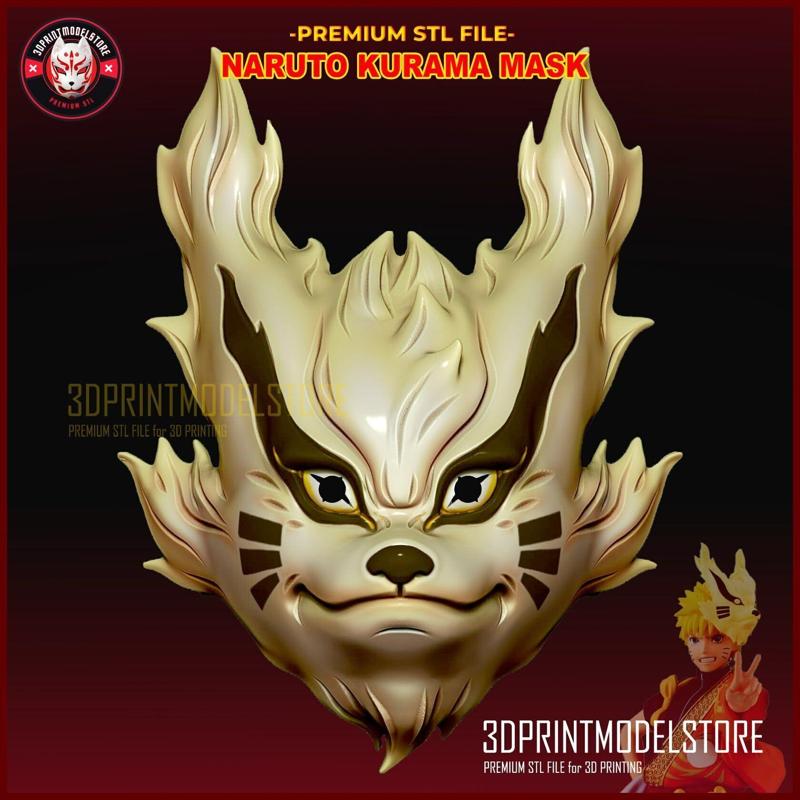 Naruto Kurama Mask - Anime Cosplay Kitsune Fox Mask