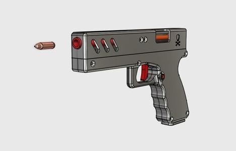 Toy gun with magazine and pellets