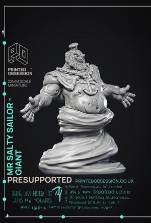 Salty Sailor Taffy – Giant Boss – PRESUPPORTED – Illustrated and Stats – 32mm scale