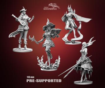 Mage, Bard, Vampire and Witch 110 mm Bundle