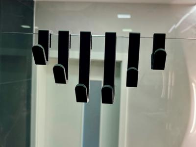 Shower hook set for 6 & 8mm glass wall