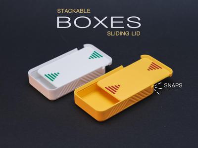 Stackable Box with Sliding Lid