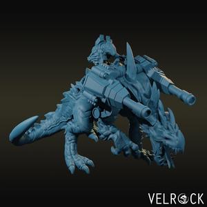 Reptilian Soldier Cavalry on Colossal Lizard