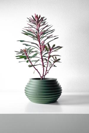 The Harno Planter Pot with Drainage | Tray & Stand Included | Modern and Unique Home Decor for Plants and Succulents  | STL File