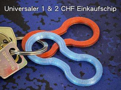 Quick-Release Swiss Cart Token 1&2 CHF (Keychain)