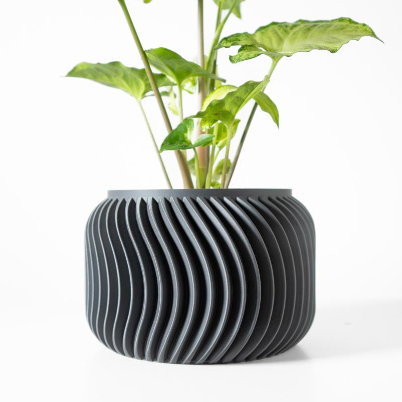 The Vilex Planter Pot with Drainage Tray & Stand: Modern and Unique Home Decor for Plants