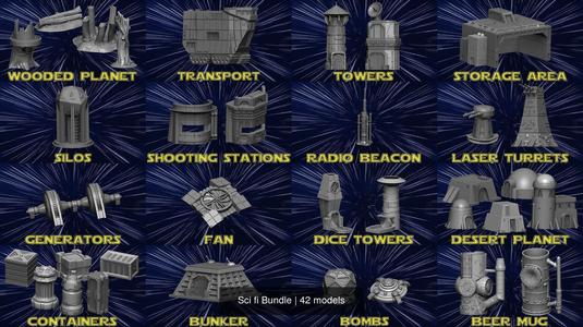 Sci fi Bundle 3D Model Collection