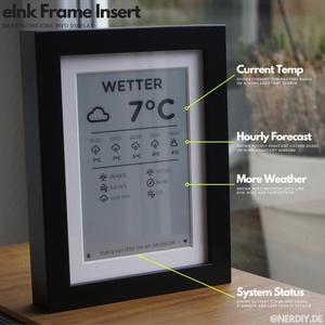e-Ink Frame Insert suitable for Ikea Ribba 5″x7″ picture frame