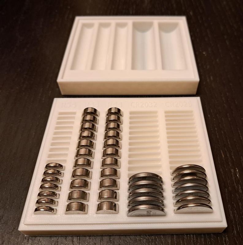 Button Cell Battery Storage Box for R54, R44, CR2023 and CR2025