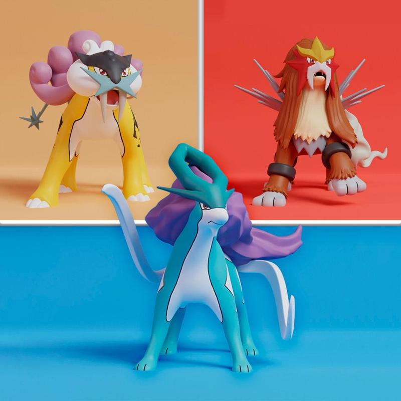 Pokemon – Entei Raikou and Suicune  with 2 poses