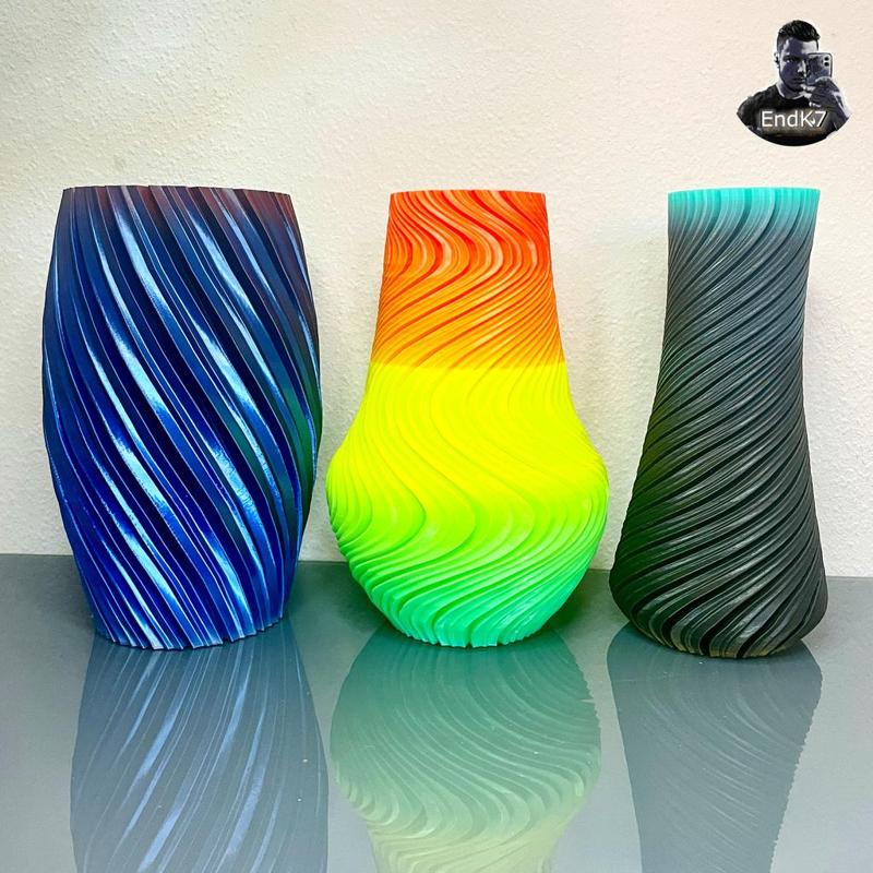 UNIQUE SPIRAL VASE SET VERSION TWO - 3 DESIGNS