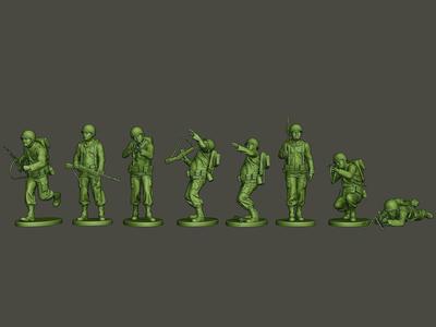American soldier ww2 A3 Pack 3D Model Collection