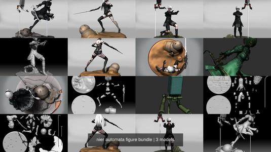nier automata figure bundle 3D Model Collection
