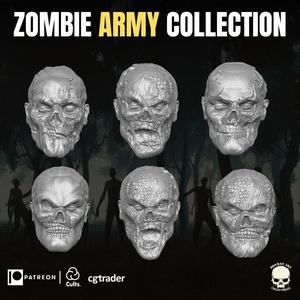Zombie Army Head Collection For Action Figures