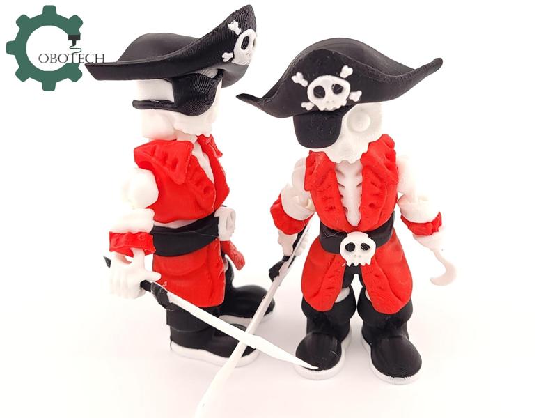 Articulated Bone Pirate by Cobotech, Skelly Pirate, Skeleton Pirate Toys, Articulated Toys, Desk Decor, Cool Gift