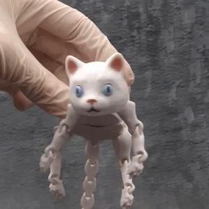 Flexi Scottish Cat, Articulated Kitty Print-in-Place