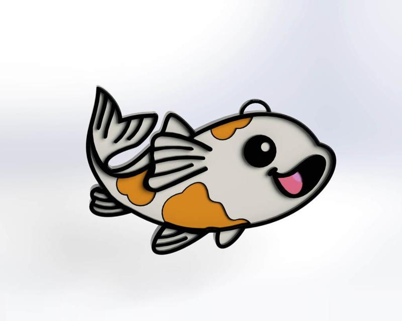 cute coi fish key chain