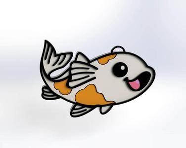 cute coi fish key chain