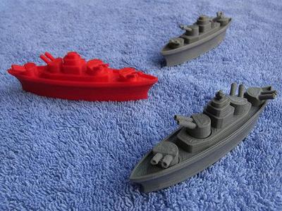 BATTLESHIPS – With Rotating Gun Turrets (No Support Required)