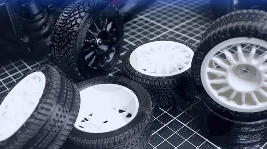 MyRCCar WRC Wheels 1/10 Complete, 5 Rims, 4 tires On-Road RC Car Wheels