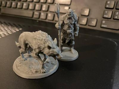Orc Hunter with Pet Wolf