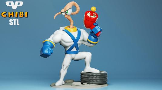 Earthworm Jim Chibi for 3D Printing STL