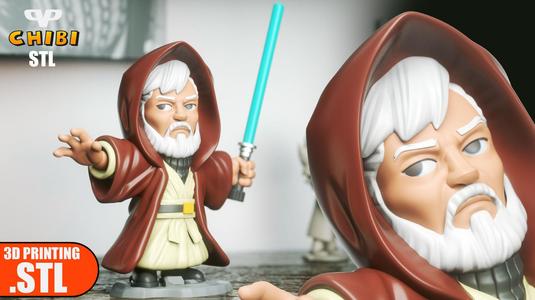 Old Obi-Wan Kenobi Chibi STL for 3D Printing ChibiSTL 3DXM