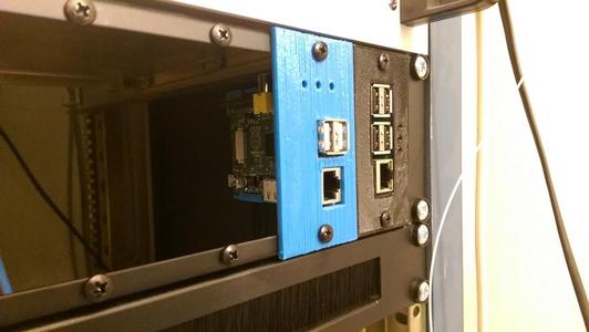 Rack for Raspberry PI B on a modular system 19″ 2U