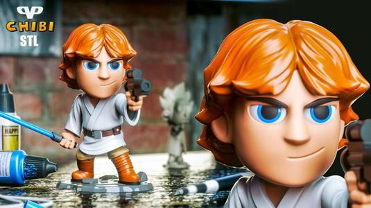 Luke Skywalker Chibi STL for 3D Printing ChibiSTL 3DXM
