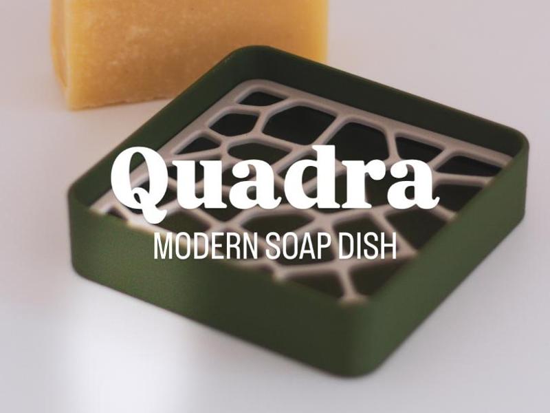 Square Soap Dish with Drain Grid